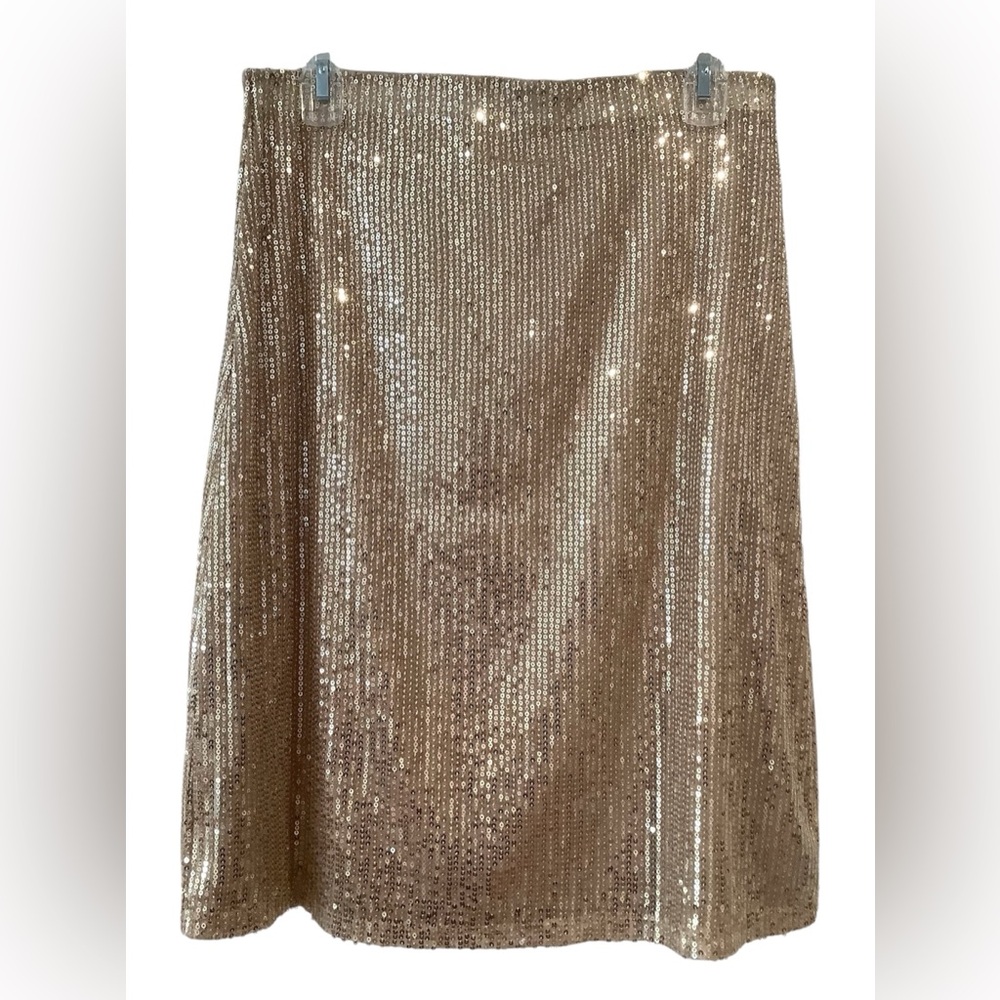 NWT Love + Luxe Gold Sequin Skirt L